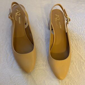 A2 By Aerosoles Beige Slingback Heels
